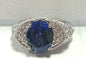 Sterling Silver Blue & White Simulant Ring Size 8