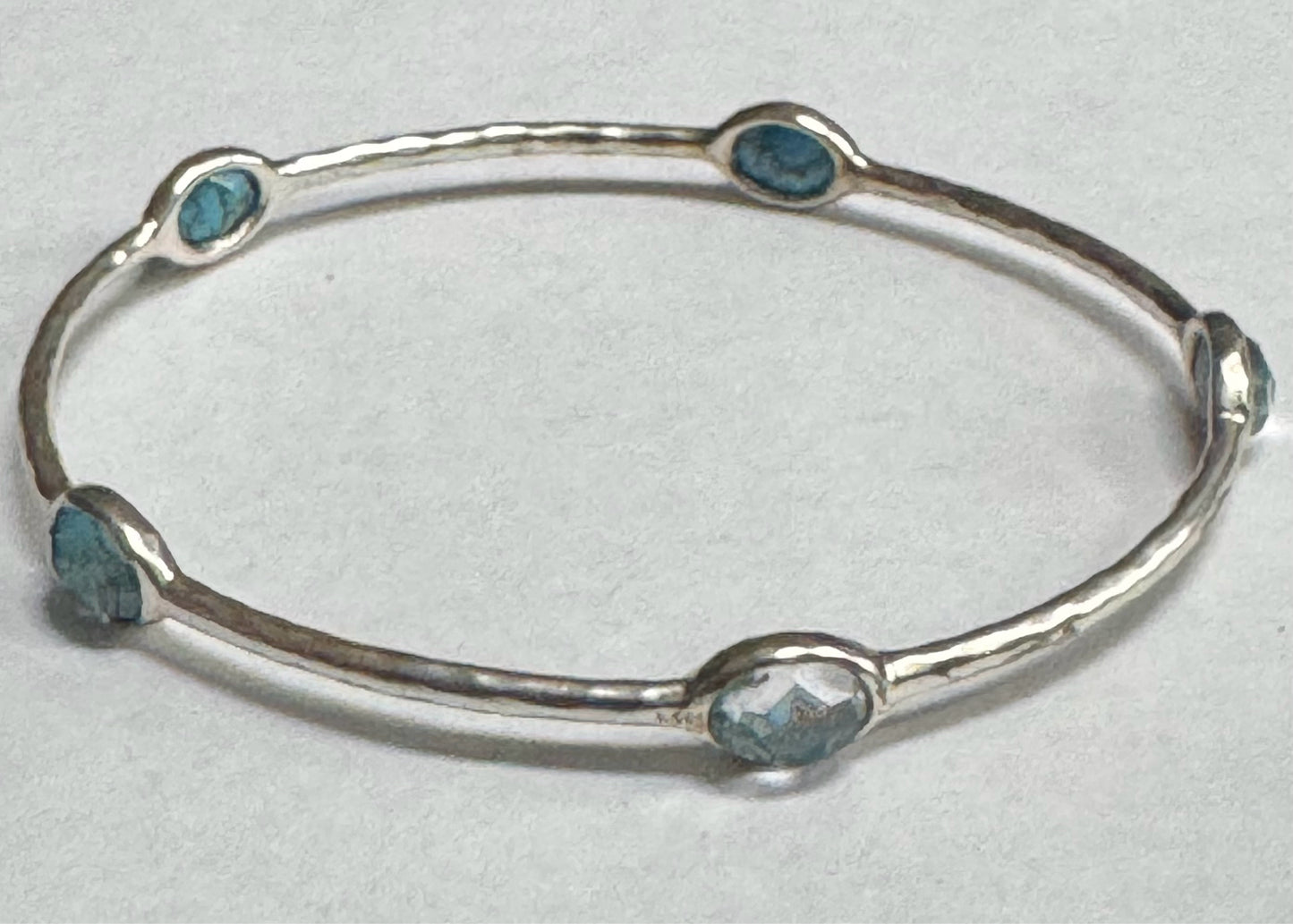 Ippolita Sterling Silver Rock Candy Bronzed Turquoise Bangle Bracelet Size Large