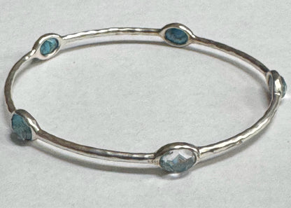 Ippolita Sterling Silver Rock Candy Bronzed Turquoise Bangle Bracelet Size Large