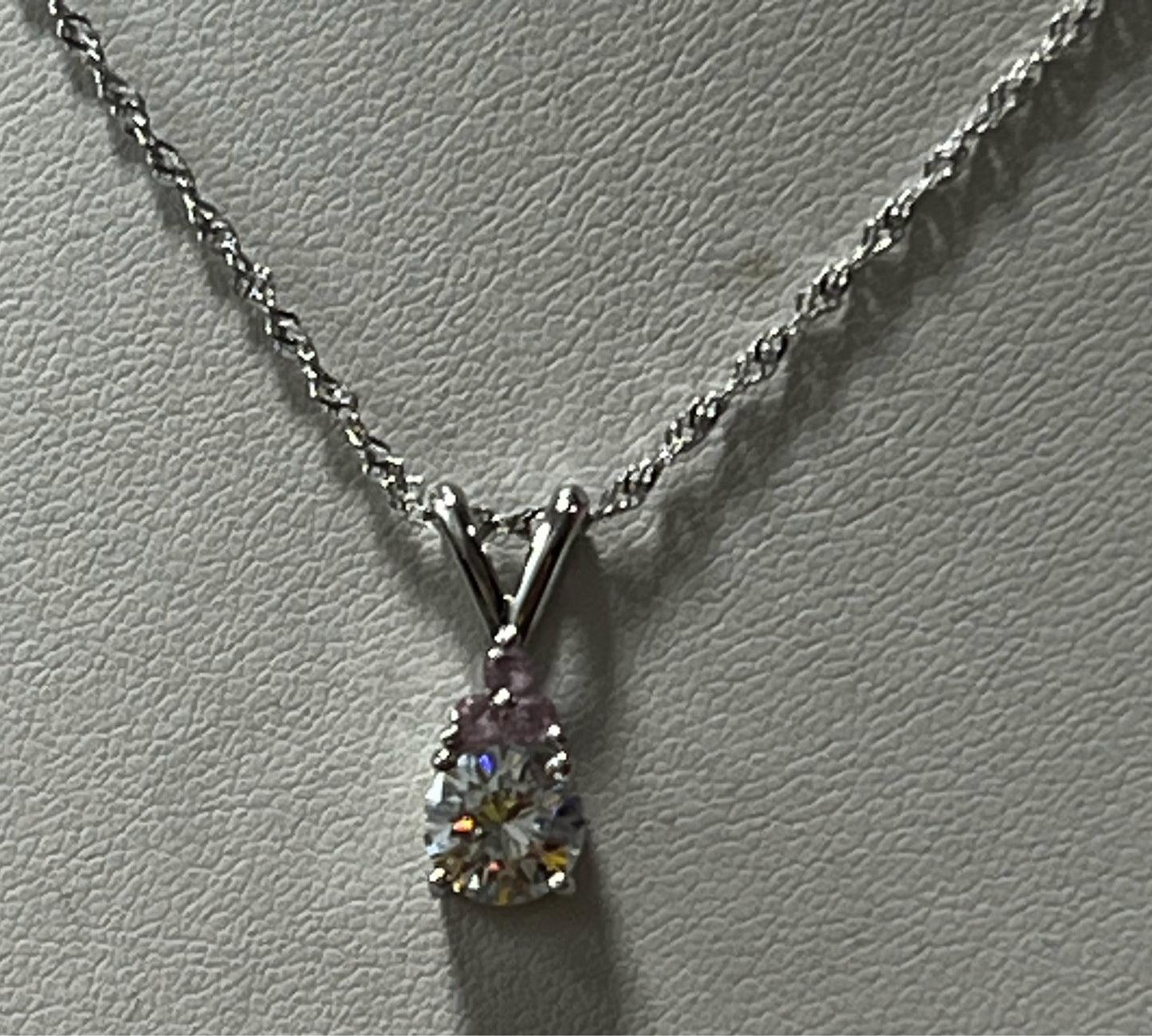 Sterling Silver CZ Necklace Pendant Chain New JTV
