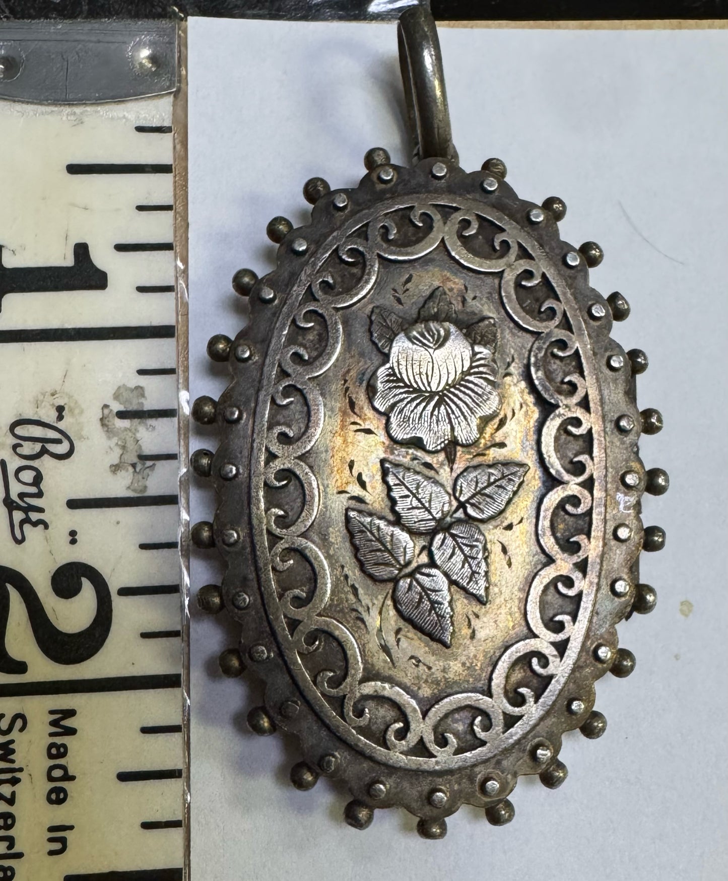 Victorian Sterling Silver Locket 2.25"
