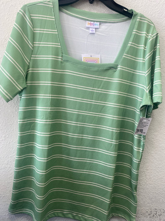 Green Stripe LulaRoe NEW Short Sleeve Shirt Women's