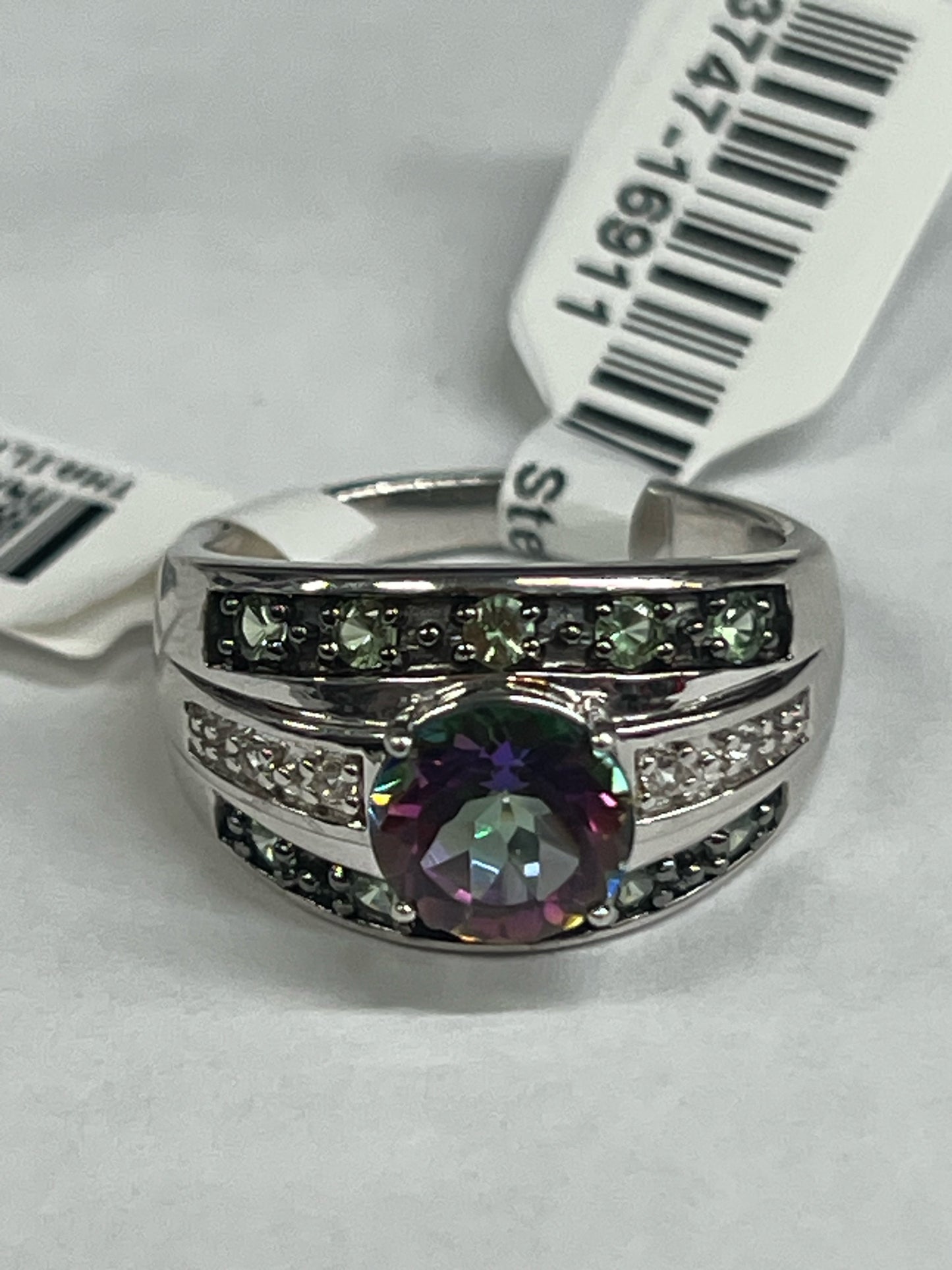 Sterling Silver Mystic Topaz Ring New Size 9 JTV