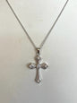 Sterling Silver CZ Cross Pendant & Necklace Chain New JTV