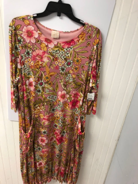 Pink Floral Ladie B's Dress Women's
