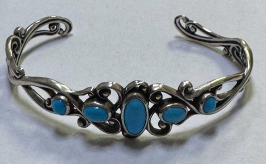 Carolyn Pollack Relios Sterling Silver Sleeping BeautyOval  Cuff Bracelet