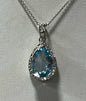 Sterling Silver Blue Topaz Necklace New JTV