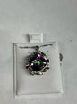 Sterling Silver Mystic Quartz Pendant & Chain New JTV