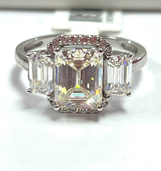 Sterling Silver CZ Ring Size 8 New w/ Tags JTV