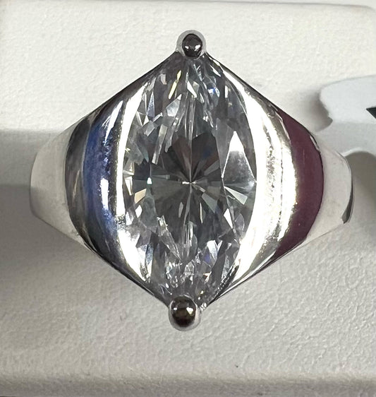 Sterling Silve rMarquise CZ Ring Size 8 New w/ Tags JTV 3.49 ct