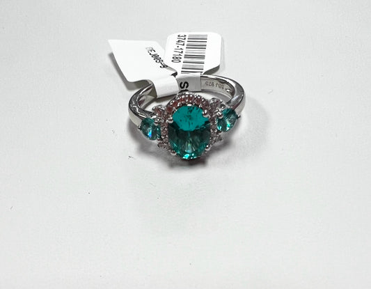Sterling Silver Gemstone Ring JTV Size 8