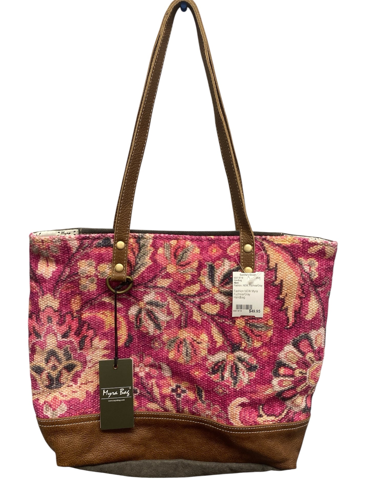 Fashion NEW Myra Fuchsia/Gray Handbag