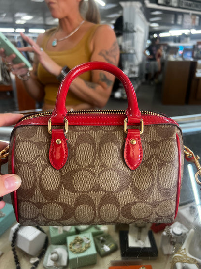 Designer Coach Red/Brown Crossbody