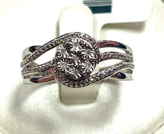 Sterling Silver Diamond Accent Ring New w/ Tags JTV Size 8