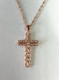 Rose over Sterling CZ Pendant & Chain New JTV