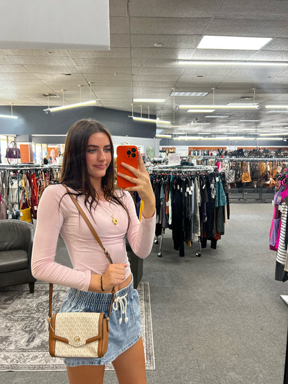 Designer Michael Kors White/Brown Crossbody