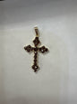 14ky Garnet Cross Pendant