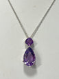Sterling Silver Amethyst Necklace & Chain New JTV
