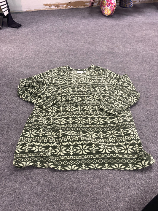 Green Print D & CO. Sweater/Sweatshirt Women's