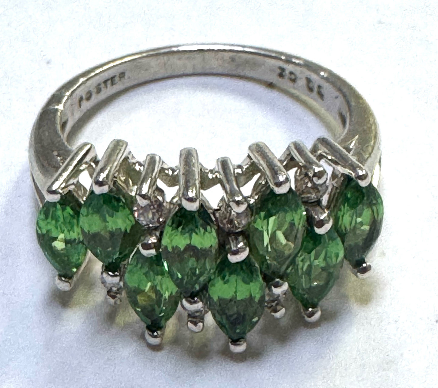 Sterling Silver Chrome Diopside Ring SIze 6.75