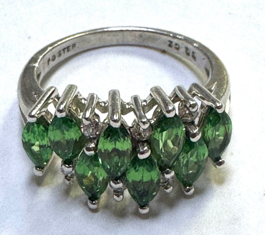 Sterling Silver Chrome Diopside Ring SIze 6.75