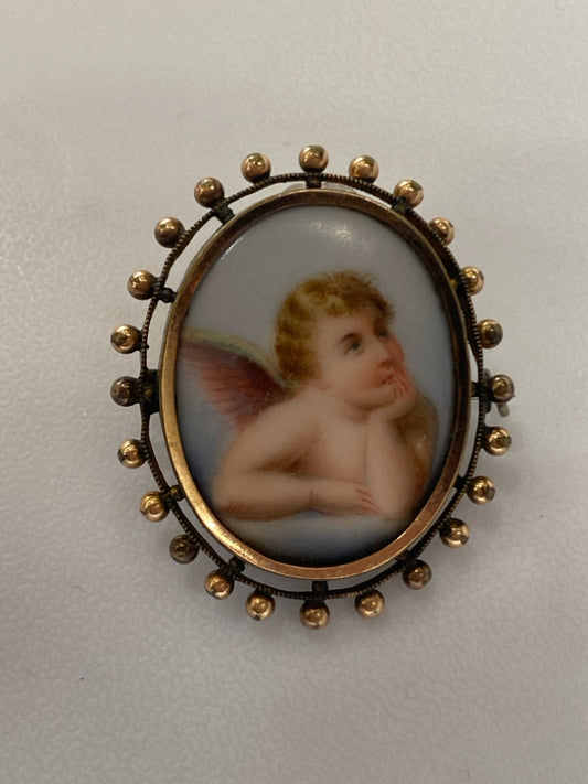 Gold Filled Angel Brooch