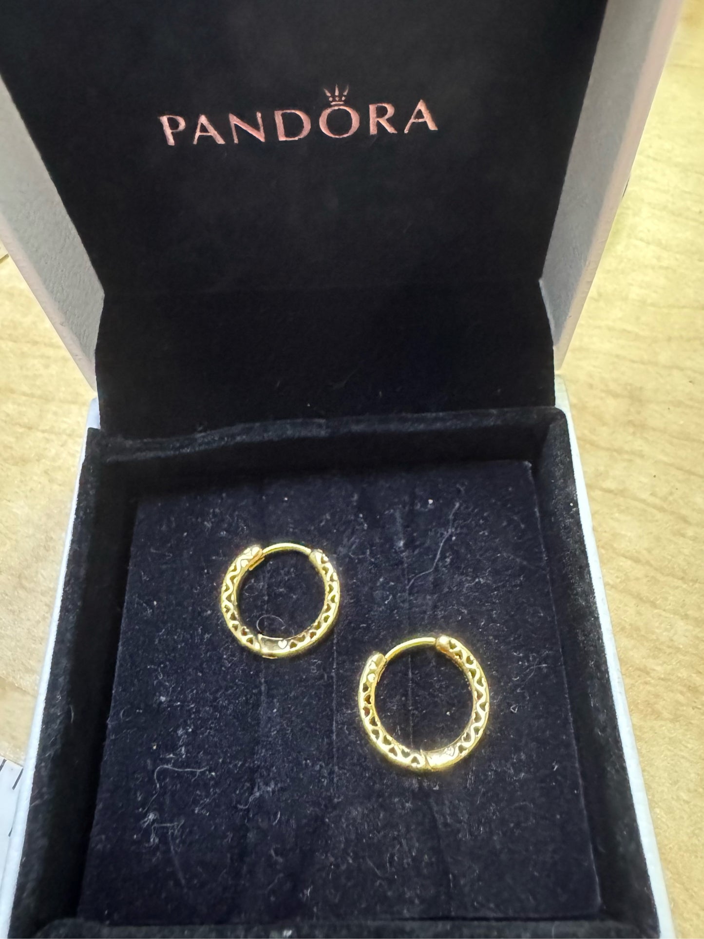 Pandora Gold Over Sterling Small Hoop Earrings