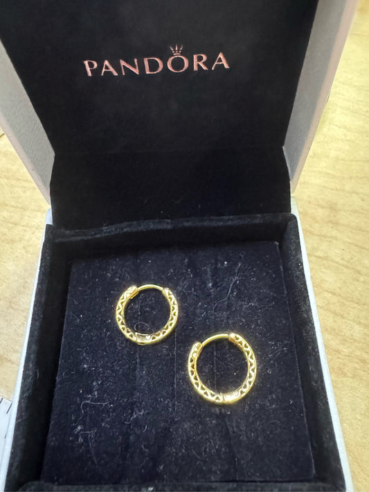 Pandora Gold Over Sterling Small Hoop Earrings
