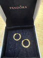 Pandora Gold Over Sterling Small Hoop Earrings