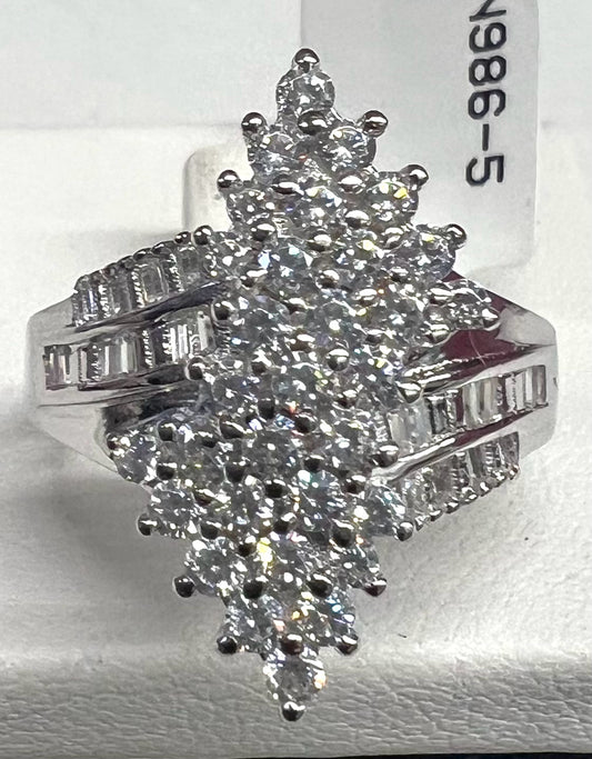 Sterling Silver CZ Ring Size 5 New w/ Tags JTV