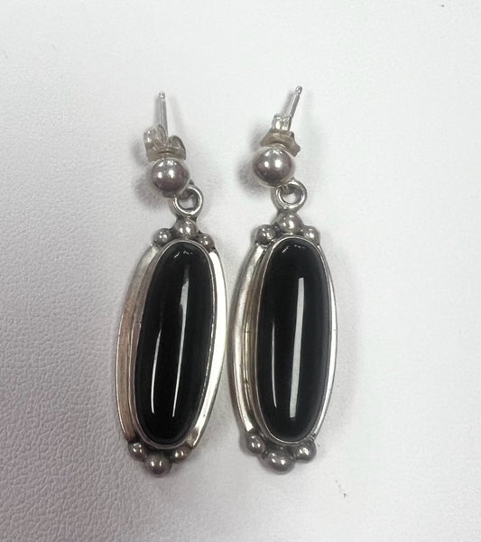 NG Nelson Garcia Kewa Black Onyx Sterling Earrings
