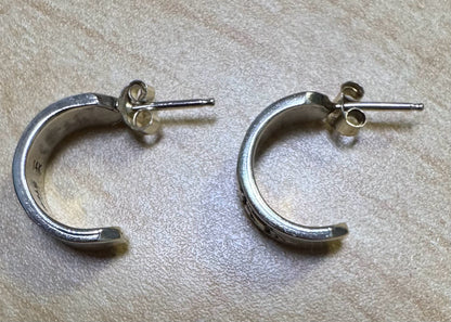 Rhoda Jack 14K Yellow Gold & Sterling Silver Native Bear Half Hoop Earrings