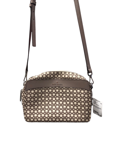 Designer Kate Spade Beige Print Crossbody