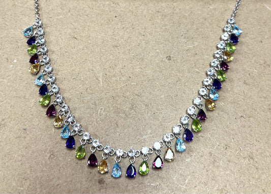 Sterling Silver Gemstone Necklace New JTV