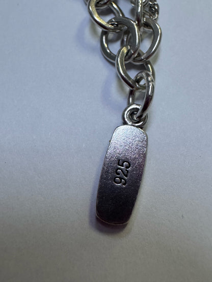 James Avery Sterling Silver 8” Charm Bracelet w/ Safety Chain & Logo Tag & Box