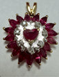 14k Yellow Gold  Ruby & Diamond Pendant