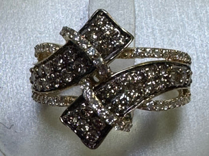 14k Yellow Gold Le Vian Chocolate 1.47 cttw Diamond Bypass Ring