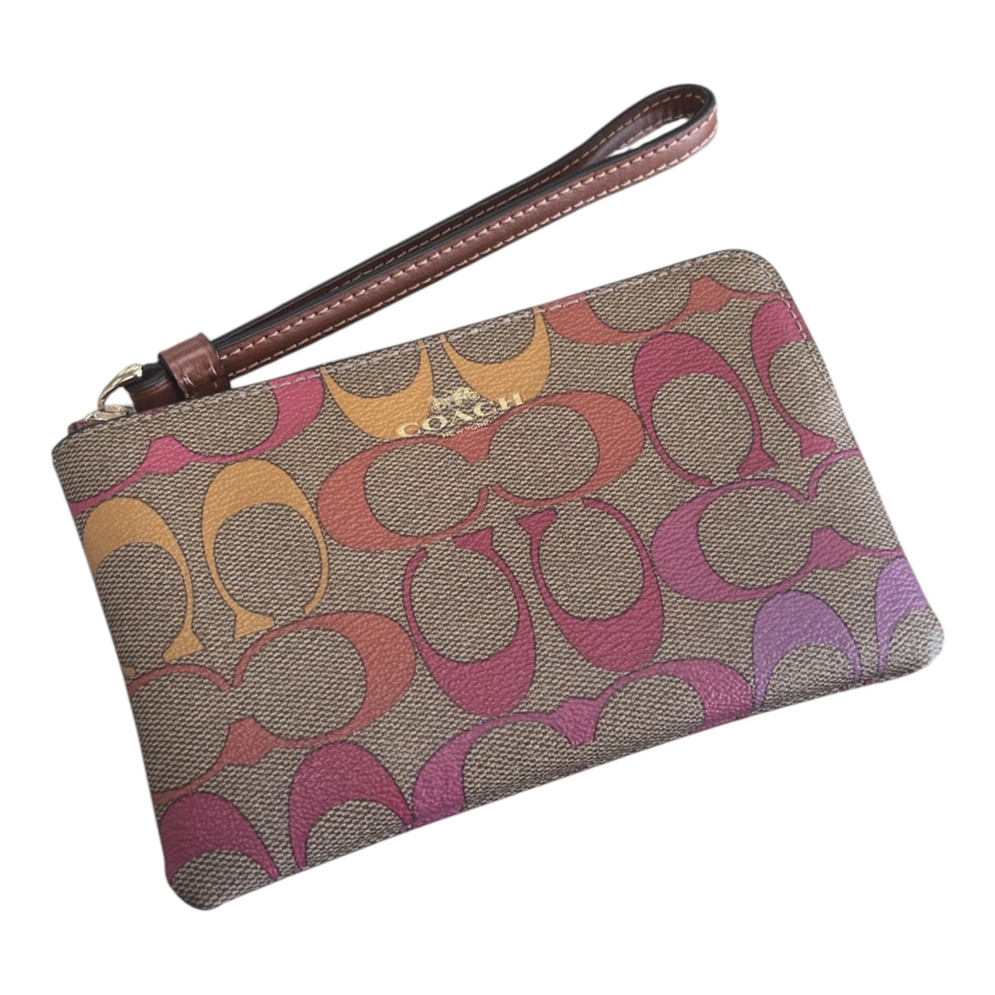 Designer NEW Coach Brown/Multi-Color Wristlet