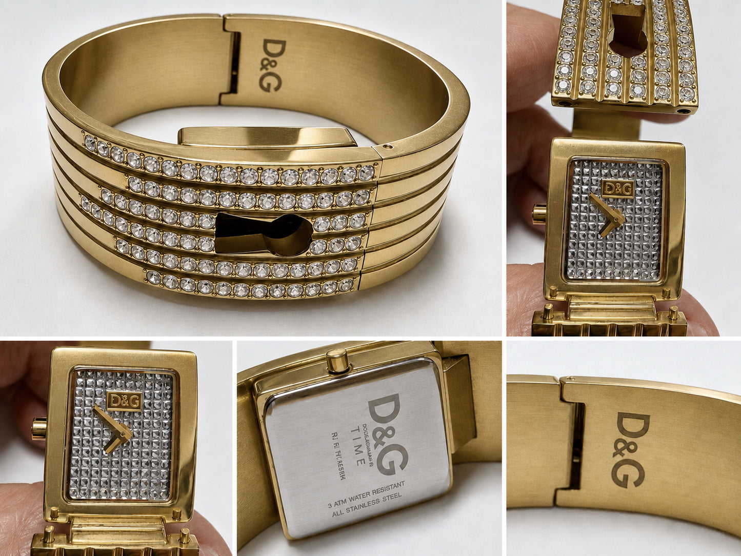 Dolce & Gabbana Watch Spy Me Keyhole hinged bracelet with crystals D&G Time