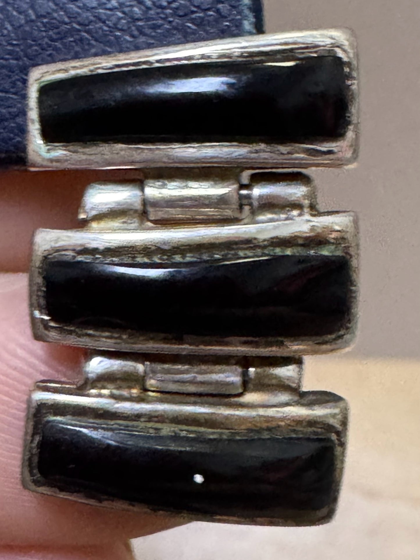 Betty Thomas Sanel Navajo 925 Sterling Silver Black Onyx Drop Dangle Earrings