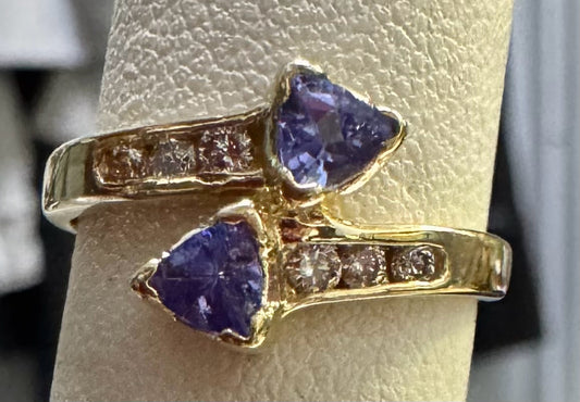 14ky Tanzanite & Diamond Ring Size 6.5