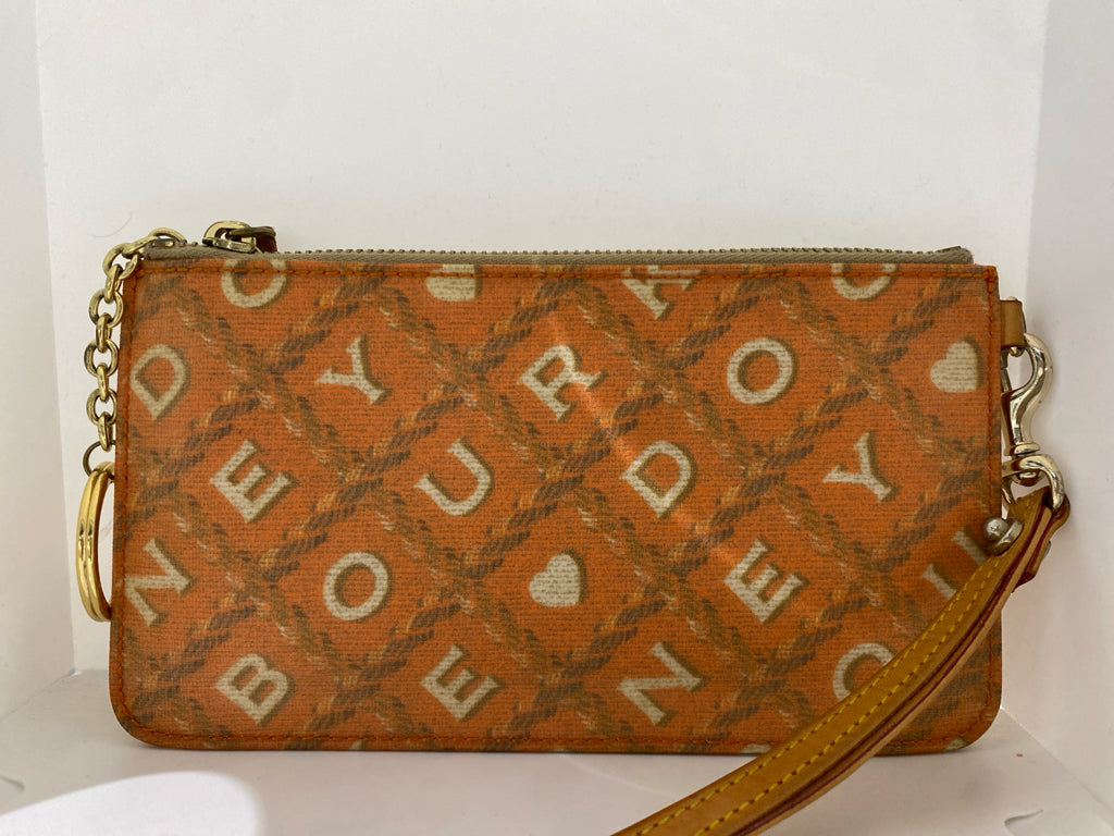 Designer Dooney & Bourke Brown Print Wristlet