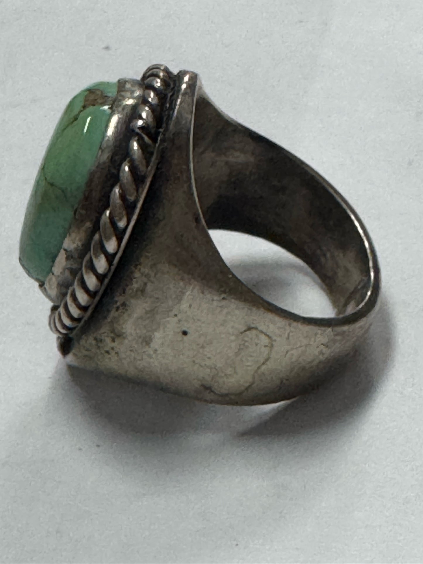 Native American Sterling Silver Ring Heavy Massive 33g Turquoise Size 11