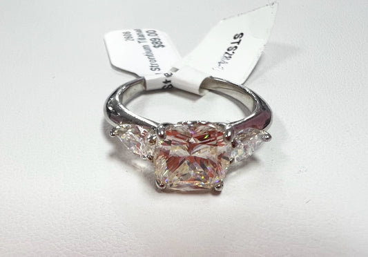 Sterling Strontium Titanate Ring Size 8 JTV New w/ Tags