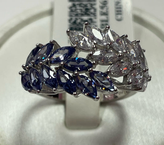Sterling Silver 4.16 ct tw Tanzanite & CZ Ring New w/ Tags JTV Bella Luce JTV