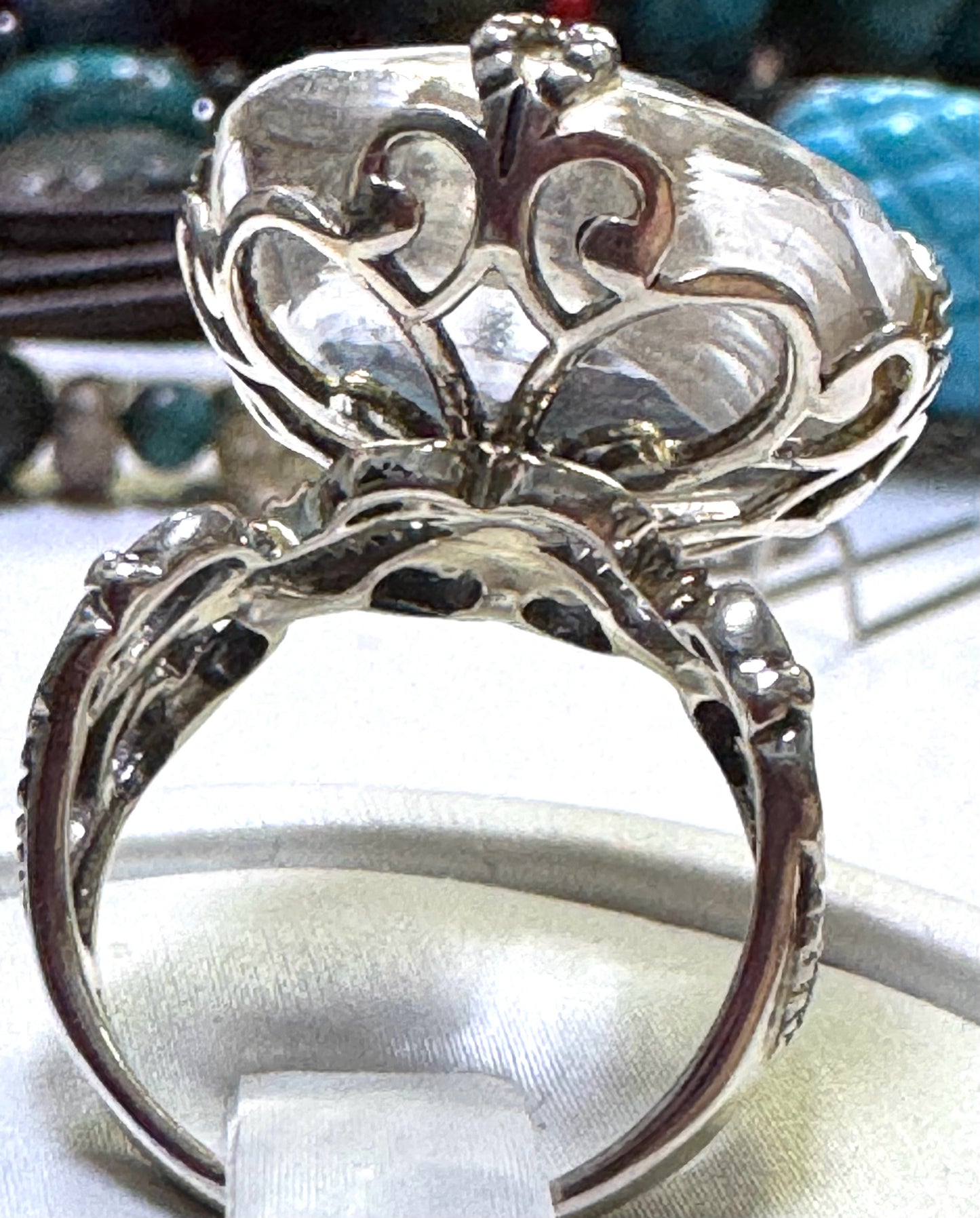 Silpada R2286 HUGE Crystal Rock Sterling Silver Artisan Design Ring Size 5