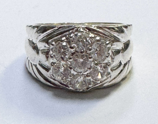 Sterling Silver Men's CZ Ring Size 10