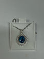 Sterling Silver Blue Topaz Necklace New JTV