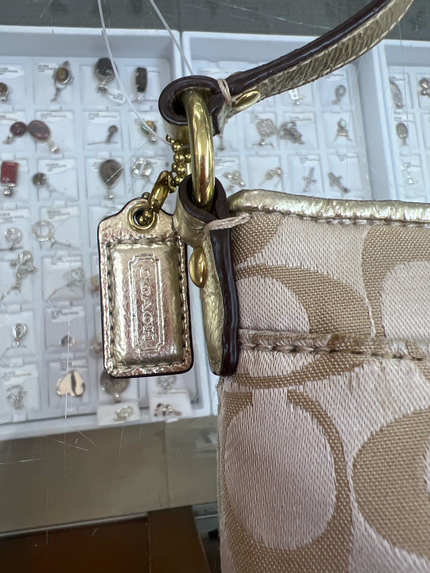 Designer Coach beige Crossbody