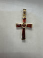 14ky Garnet Cross Pendant